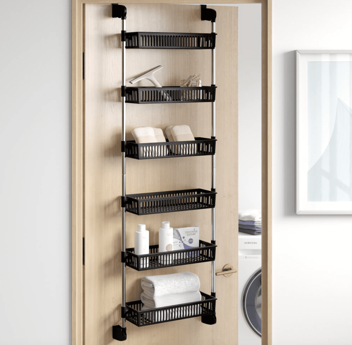 Bathroom shop door storage